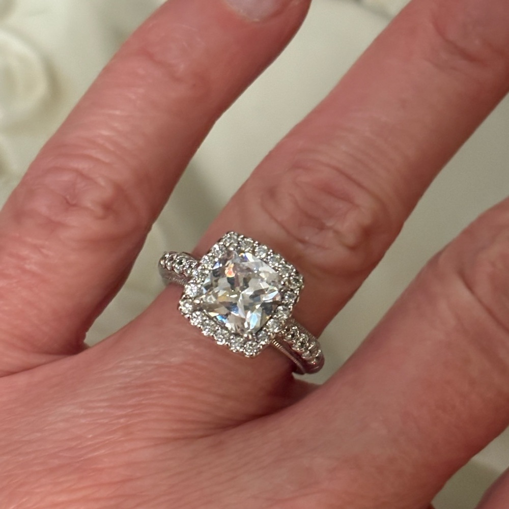 TACORI brilliant cushion cut halo ring